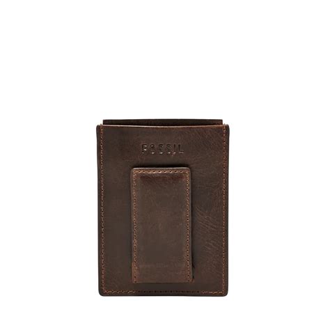 fossil men's derrick leather rfid blocking magnetic card case wallet|Fossil Men's Derrick Leather RFID.